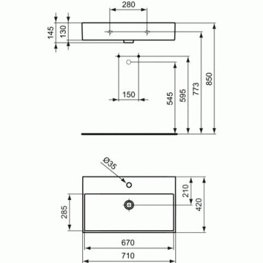 Praustuvas IdealStandard Strada 71 cm