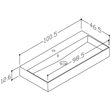 Praustuvas Kame SOLE 100 cm, baltas matinis Praustuvas Kame SOLE 100 cm, baltas matinis