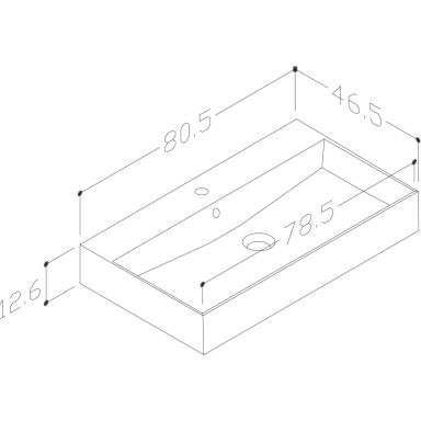 Praustuvas Kame SOLE, 80 cm, Baltas matinis Praustuvas Kame SOLE, 80 cm, Baltas matinis