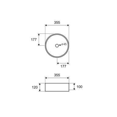Praustuvas Karag 355x355x120mm, Caffè Opaco spalva Praustuvas Karag 355x355x120mm, Caffè Opaco spalva