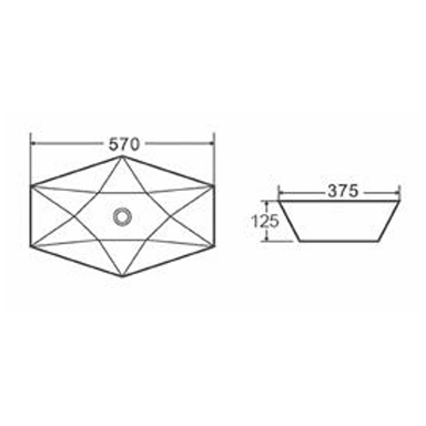 Praustuvas Karag 570x375x125mm, balta spalva Praustuvas Karag 570x375x125mm, balta spalva