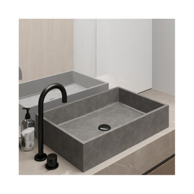 Praustuvas Karag Dion 600x390x120mm , cement spalva, su dugno vožtuvu Praustuvas Karag Dion 600x390x120mm , cement spalva, su dugno vožtuvu