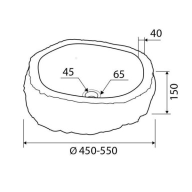 Praustuvas Karag RIVER STONE NRS3 Ø500-550x150mm Praustuvas Karag RIVER STONE NRS3 Ø500-550x150mm