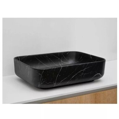 Praustuvas Riho Slate 52x39 cm, juodas marmuras Praustuvas Riho Slate 52x39 cm, juodas marmuras