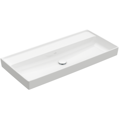 Praustuvas Villeroy & Boch Collaro 1000x470x160, be skylės maišytuvui, be persipylimo angos, White Alpin baltos spalvos Praustuvas Villeroy & Boch Collaro 1000x470x160, be skylės maišytuvui, be persipylimo angos, White Alpin baltos spalvos