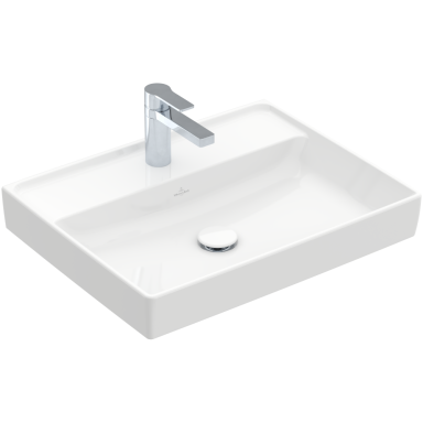 Praustuvas Villeroy & Boch Collaro 600x470x160, su skyle maišytuvui, be persipylimo angos, CeramicPlus danga, White Alpin baltos spalvos Praustuvas Villeroy & Boch Collaro 600x470x160, su skyle maišytuvui, be persipylimo angos, CeramicPlus danga, White Alpin baltos spalvos