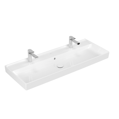 Praustuvas VILLEROY&BOCH Colaro 1200x470, 2 skylės maišytuvui, Ceramic Plus danga, white alpin