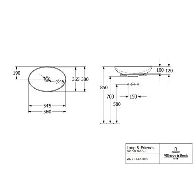 Praustuvas Villeroy&Boch LOOP&FRIENDS 560x360 graphite spalvos Praustuvas Villeroy&Boch LOOP&FRIENDS 560x360 graphite spalvos
