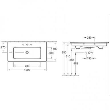 Praustuvas Villeroy&Boch Verity Line 1000 x 500 Praustuvas Villeroy&Boch Verity Line 1000 x 500