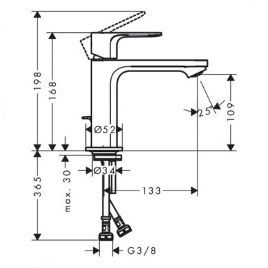 Praustuvo maišytuvas Hansgrohe Rebris E 110 Praustuvo maišytuvas Hansgrohe Rebris E 110