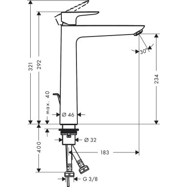 Praustuvo maišytuvas Hansgrohe Talis E, bronza