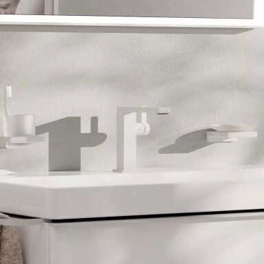 Praustuvo maišytuvas Hansgrohe Tecturis E 150 be dugno vožtuvo, balta matinė