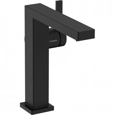 Praustuvo maišytuvas Hansgrohe Tecturis E 150 su dugno vožtuvu, juoda matinė