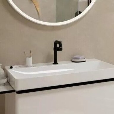 Praustuvo maišytuvas Hansgrohe Tecturis S 150 be dugno vožtuvo, juoda matinė Praustuvo maišytuvas Hansgrohe Tecturis S 150 be dugno vožtuvo, juoda matinė