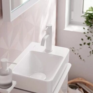 Praustuvo maišytuvas Hansgrohe Tecturis S 80 be dugno vožtuvo, balta matinė Praustuvo maišytuvas Hansgrohe Tecturis S 80 be dugno vožtuvo, balta matinė