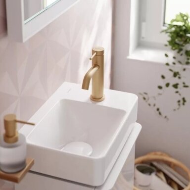 Praustuvo maišytuvas Hansgrohe Tecturis S 80 su dugno vožtuvu, šlifuota bronza