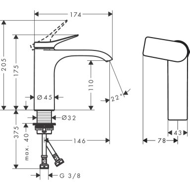 Praustuvo maišytuvas Hansgrohe Vivenis, baltas matinis Praustuvo maišytuvas Hansgrohe Vivenis, baltas matinis