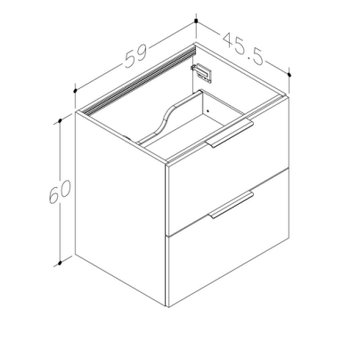 Praustuvo spintelė Kamė LIRIS 590x455x600 mm MAT WHITE Praustuvo spintelė Kamė LIRIS 590x455x600 mm MAT WHITE