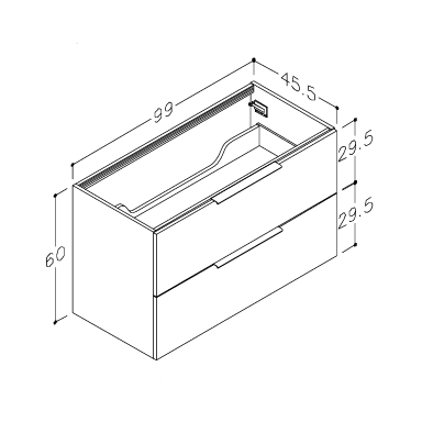 Praustuvo spintelė Kamė LIRIS 990x455x600 mm MAT WHITE Praustuvo spintelė Kamė LIRIS 990x455x600 mm MAT WHITE