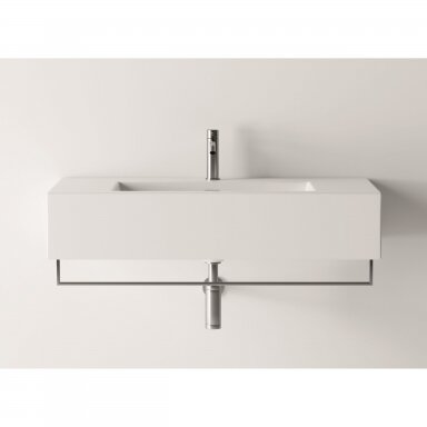 Pakabinamas praustuvas Alice Ceramica Lavabo Kubo 100 x 50 cm su skyle maišytuvui Pakabinamas praustuvas Alice Ceramica Lavabo Kubo 100 x 50 cm su skyle maišytuvui
