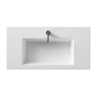 Pakabinamas praustuvas Alice Ceramica Lavabo Kubo 100 x 50 cm su skyle maišytuvui Pakabinamas praustuvas Alice Ceramica Lavabo Kubo 100 x 50 cm su skyle maišytuvui