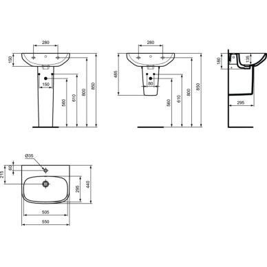 Praustuvas Ideal Standard i.life A, matmenys: 550x440x180 4 Praustuvas Ideal Standard i.life A, matmenys: 550x440x180 4
