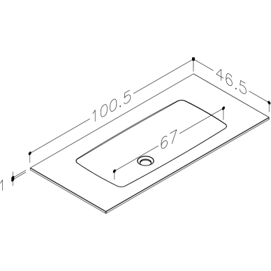 Praustuvas KAMĖ ORION 100 cm, baltas matinis 6 Praustuvas KAMĖ ORION 100 cm, baltas matinis 6