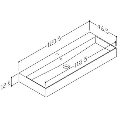Praustuvas Kame SOLE, 120 cm, Baltas matinis 1