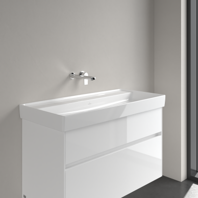 Praustuvas Villeroy & Boch Collaro 1000x470x160, be skylės maišytuvui, be persipylimo angos, White Alpin baltos spalvos 2
