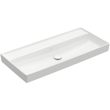 Praustuvas Villeroy & Boch Collaro 1000x470x160, be skylės maišytuvui, be persipylimo angos, White Alpin baltos spalvos Praustuvas Villeroy & Boch Collaro 1000x470x160, be skylės maišytuvui, be persipylimo angos, White Alpin baltos spalvos