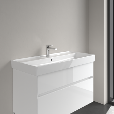 Praustuvas Villeroy & Boch Collaro 1000x470x160, su skyle maišytuvui, su persipylimo anga, CeramicPlus danga, White Alpin baltos spalvos 3