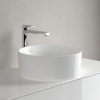 Praustuvas Villeroy & Boch Collaro 400x400x145, montuojamas ant stalviršio, CeramicPlus danga, White Alpin baltos spalvos 3