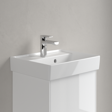Praustuvas Villeroy & Boch Collaro 450x370x150, su skyle maišytuvui, su persipylimo anga, CeramicPlus danga, White Alpin baltos spalvosv 1 Praustuvas Villeroy & Boch Collaro 450x370x150, su skyle maišytuvui, su persipylimo anga, CeramicPlus danga, White Alpin baltos spalvosv 1