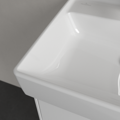 Praustuvas Villeroy & Boch Collaro 500x400x150, su skyle maišytuvui, su persipylimo anga, Ceramic lus danga, White Alpin baltos spalvos 2 Praustuvas Villeroy & Boch Collaro 500x400x150, su skyle maišytuvui, su persipylimo anga, Ceramic lus danga, White Alpin baltos spalvos 2
