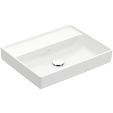 Praustuvas Villeroy & Boch Collaro 550x440x160, be skyles maišytuvui ir persipylimo angos, CeramicPlus danga, White Alpin baltos spalvos Praustuvas Villeroy & Boch Collaro 550x440x160, be skyles maišytuvui ir persipylimo angos, CeramicPlus danga, White Alpin baltos spalvos