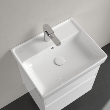 Praustuvas Villeroy & Boch Collaro 550x440x160, su skyle maišytuvui, su persipylimo anga, CeramicPlus danga, White Alpin baltos spalvos 3 Praustuvas Villeroy & Boch Collaro 550x440x160, su skyle maišytuvui, su persipylimo anga, CeramicPlus danga, White Alpin baltos spalvos 3
