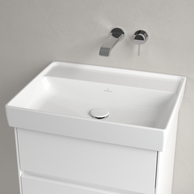 Praustuvas Villeroy & Boch Collaro 600x470x160, be skylės maišytuvui, be persipylimo angos, White Alpin baltos spalvos 2