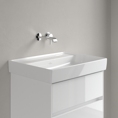 Praustuvas Villeroy & Boch Collaro 600x470x160, be skylės maišytuvui, be persipylimo angos, White Alpin baltos spalvos 4