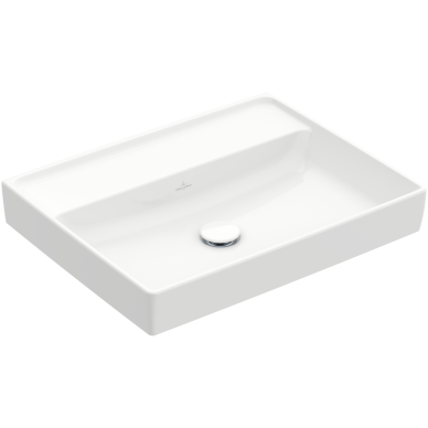 Praustuvas Villeroy & Boch Collaro 600x470x160, be skylės maišytuvui, be persipylimo angos, White Alpin baltos spalvos