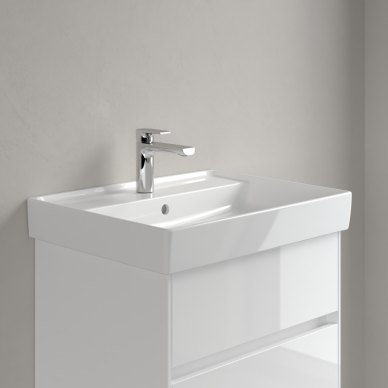 Praustuvas Villeroy & Boch Collaro 600x470x160, su skyle maišytuvui, su persipylimo anga , CeramicPlus danga, White Alpin baltos spalvos 3