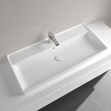 Praustuvas VILLEROY&BOCH Collaro 1000x470mm, šlifuota apačia, white alpin 2 Praustuvas VILLEROY&BOCH Collaro 1000x470mm, šlifuota apačia, white alpin 2