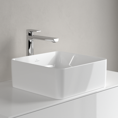 Praustuvas VILLEROY&BOCH Collaro 380x380mm keturkampis, montuojamas ant stalviršio Ceramic Plus danga, white alpin 6 Praustuvas VILLEROY&BOCH Collaro 380x380mm keturkampis, montuojamas ant stalviršio Ceramic Plus danga, white alpin 6