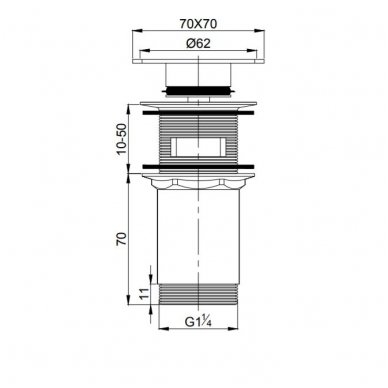 Praustuvo dugno vožtuvas click clack Omnires Q706CR 1 Praustuvo dugno vožtuvas click clack Omnires Q706CR 1