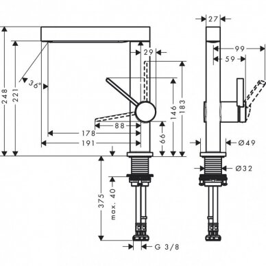 Praustuvo maišytuvas Hansgrohe Finoris 230 3