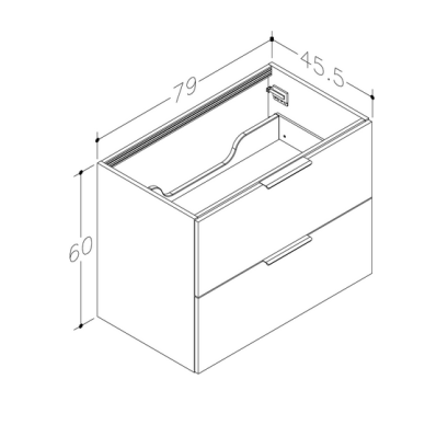Praustuvo spintelė Kamė LIRIS 790x455x600 mm LIGHT OAK 1
