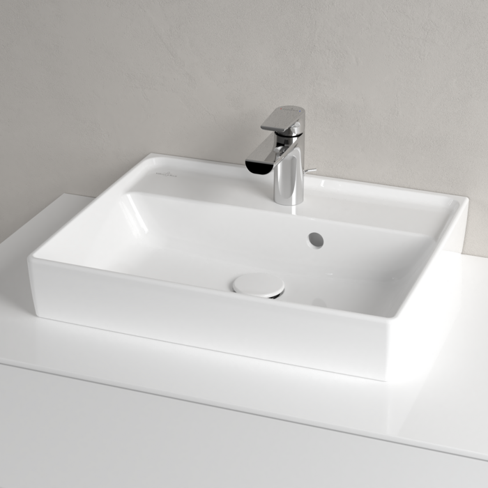 Praustuvas Villeroy & Boch Collaro 500x400x150, su skyle maišytuvui, su persipylimo anga, CeramicPlus danga, White Alpin baltos spalvos 2 Praustuvas Villeroy & Boch Collaro 500x400x150, su skyle maišytuvui, su persipylimo anga, CeramicPlus danga, White Alpin baltos spalvos 2