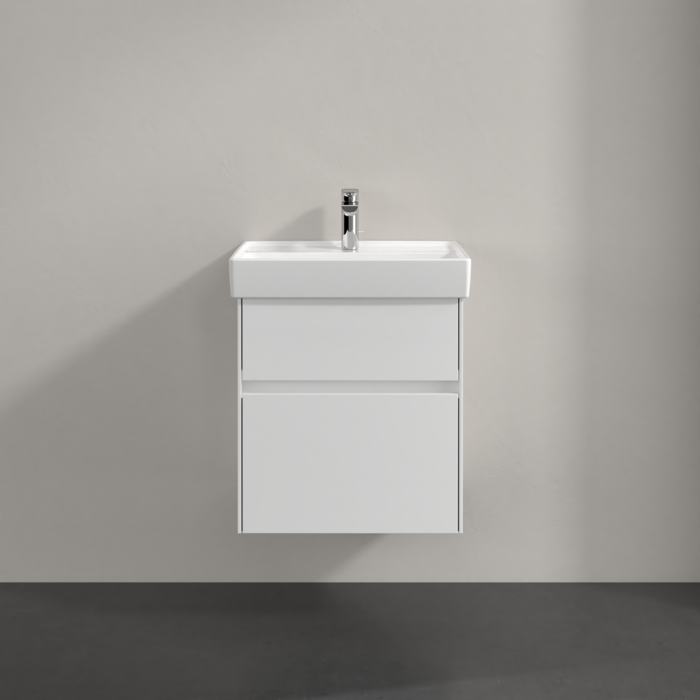 Praustuvas Villeroy & Boch Collaro 550x440x160, su skyle maišytuvui, be persipylimo angos, CeramicPlus danga, White Alpin baltos spalvos 1 Praustuvas Villeroy & Boch Collaro 550x440x160, su skyle maišytuvui, be persipylimo angos, CeramicPlus danga, White Alpin baltos spalvos 1