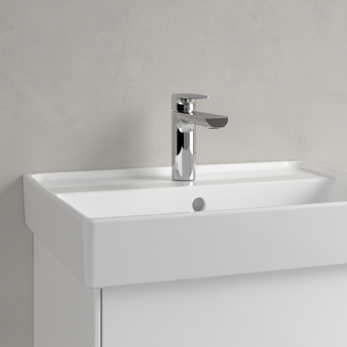 Praustuvas Villeroy & Boch Collaro 550x440x160, su skyle maišytuvui, su persipylimo anga, CeramicPlus danga, White Alpin baltos spalvos 2