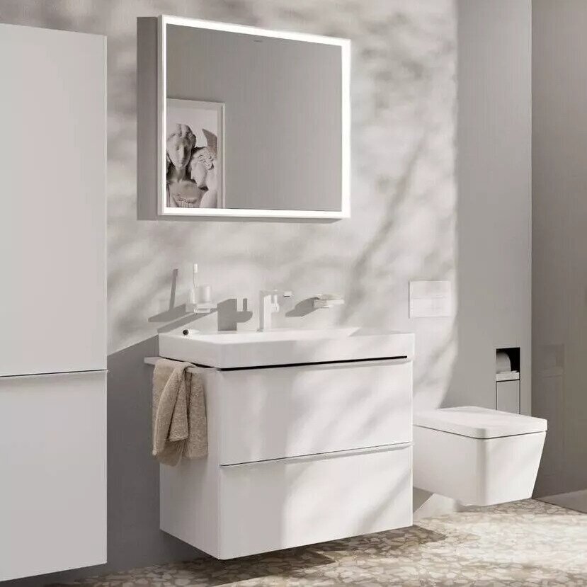 Praustuvo maišytuvas Hansgrohe Tecturis E 110 be dugno vožtuvo, balta matinė 2 Praustuvo maišytuvas Hansgrohe Tecturis E 110 be dugno vožtuvo, balta matinė 2