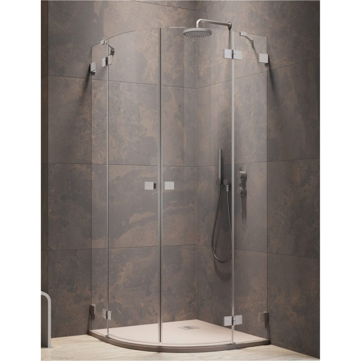 Pusapvalė dušo kabina Radaway Essenza Pro Brushed Nickel PDD, skaidrus stiklas Pusapvalė dušo kabina Radaway Essenza Pro Brushed Nickel PDD, skaidrus stiklas